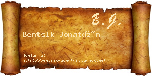 Bentsik Jonatán névjegykártya